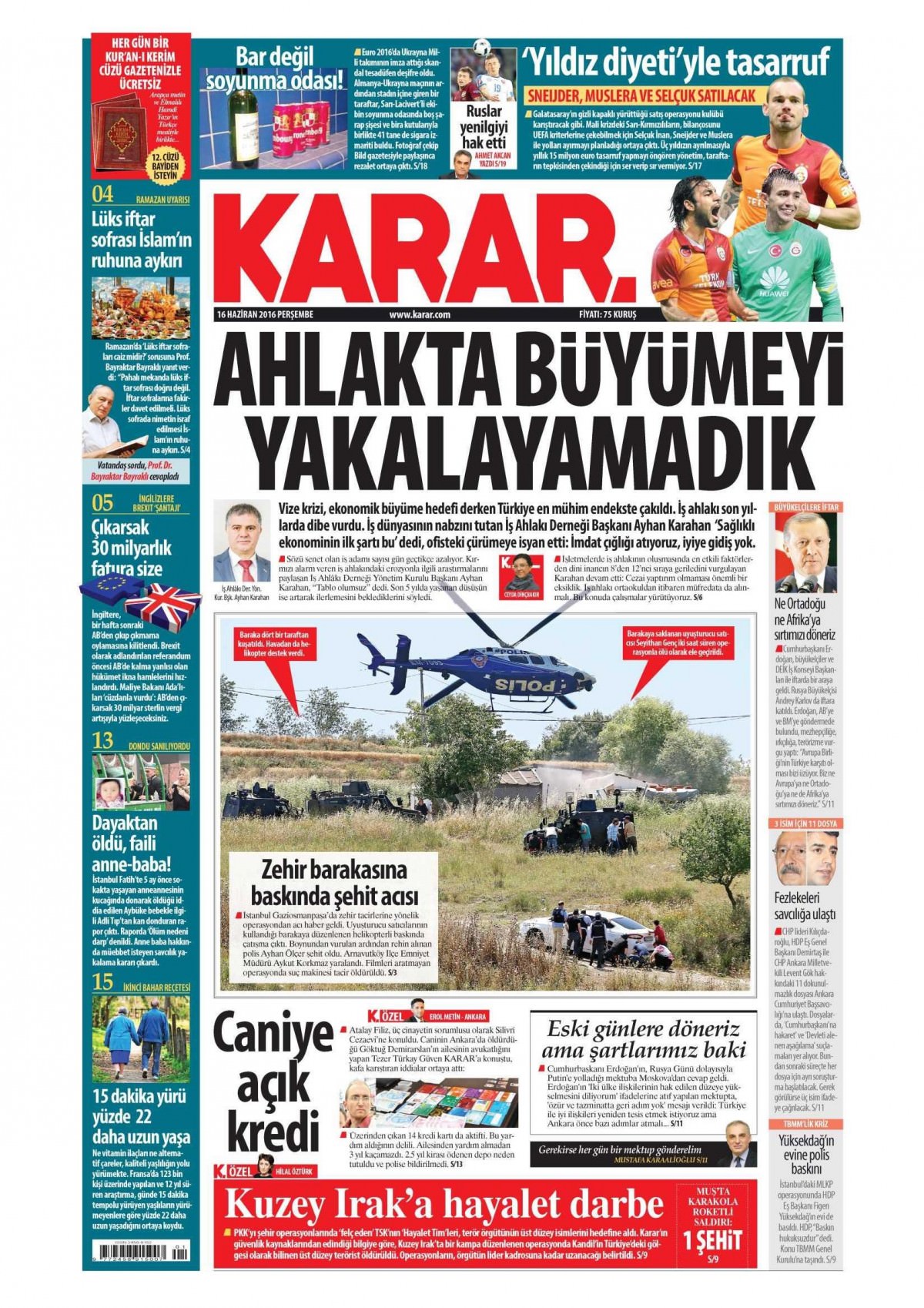 16 Haziran 2016 gazete manşetleri - 7