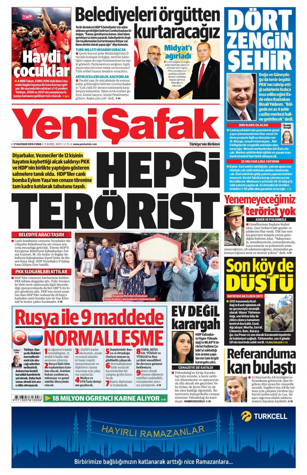17 Haziran 2016 gazete manşetleri - 25
