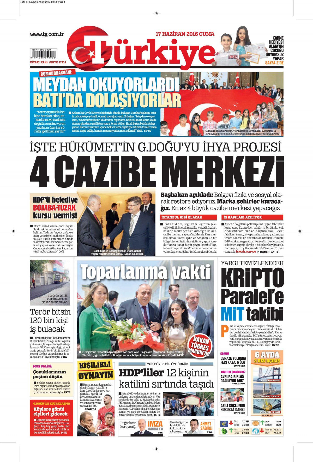 17 Haziran 2016 gazete manşetleri - 17