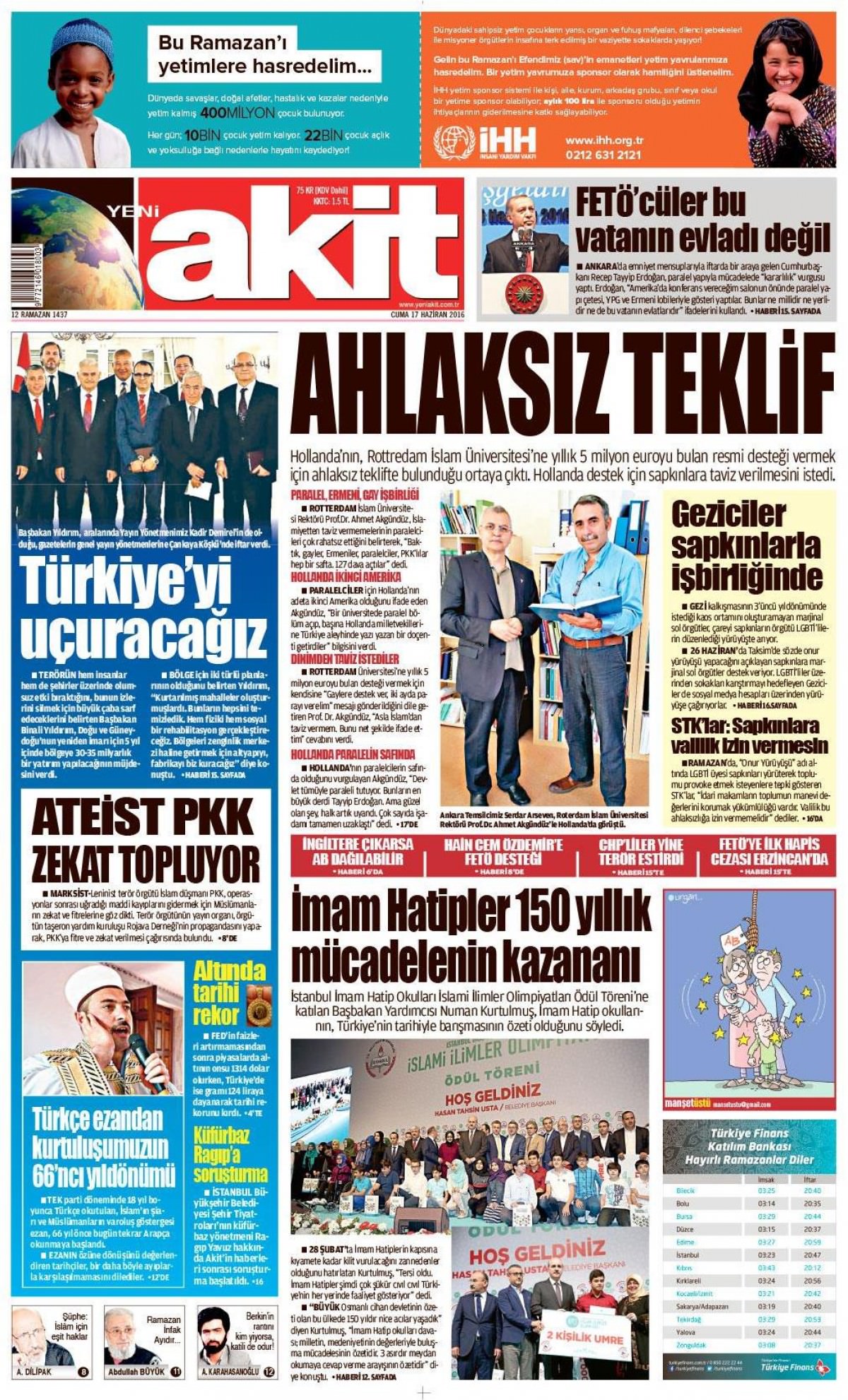 17 Haziran 2016 gazete manşetleri - 7