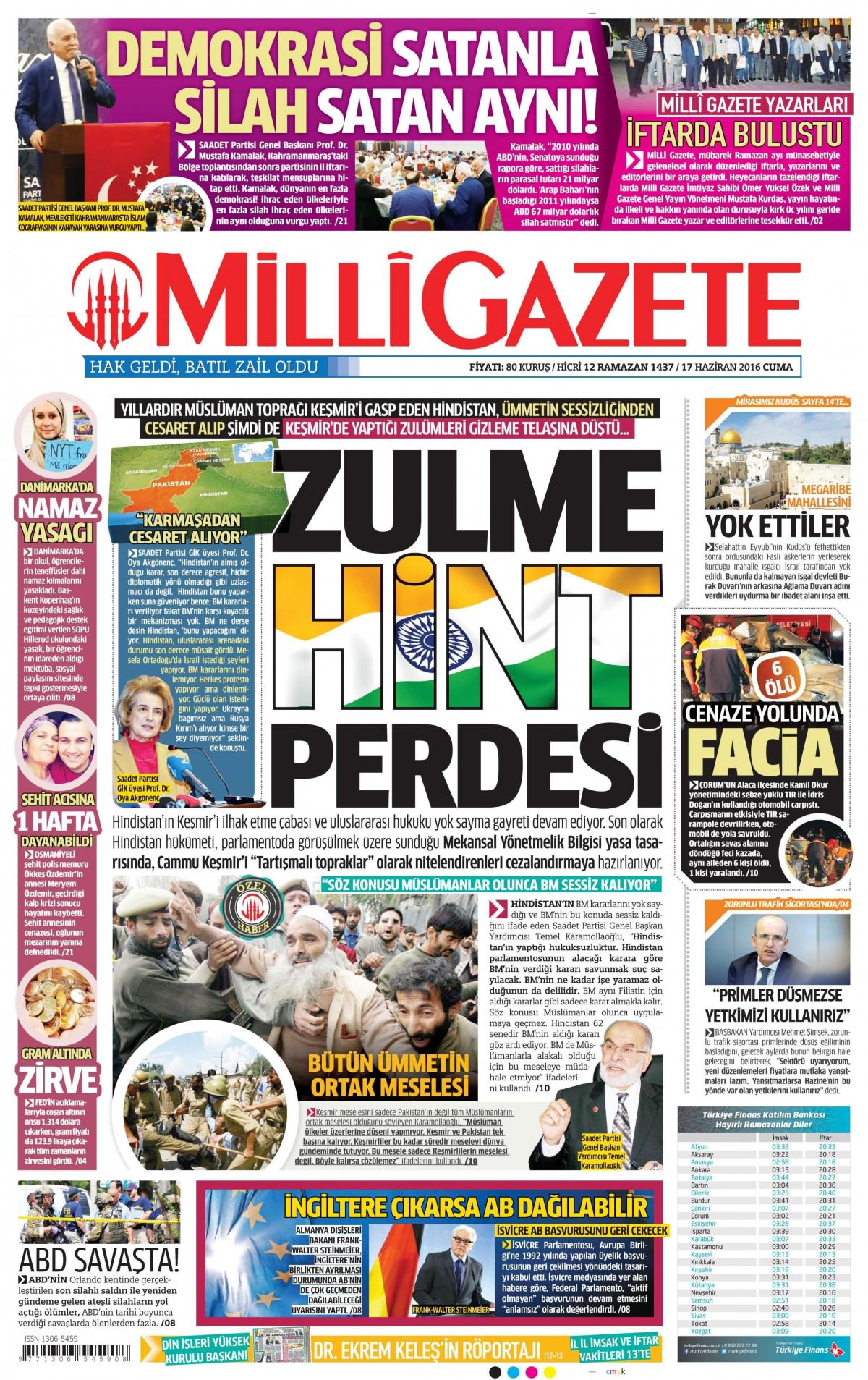 17 Haziran 2016 gazete manşetleri - 16