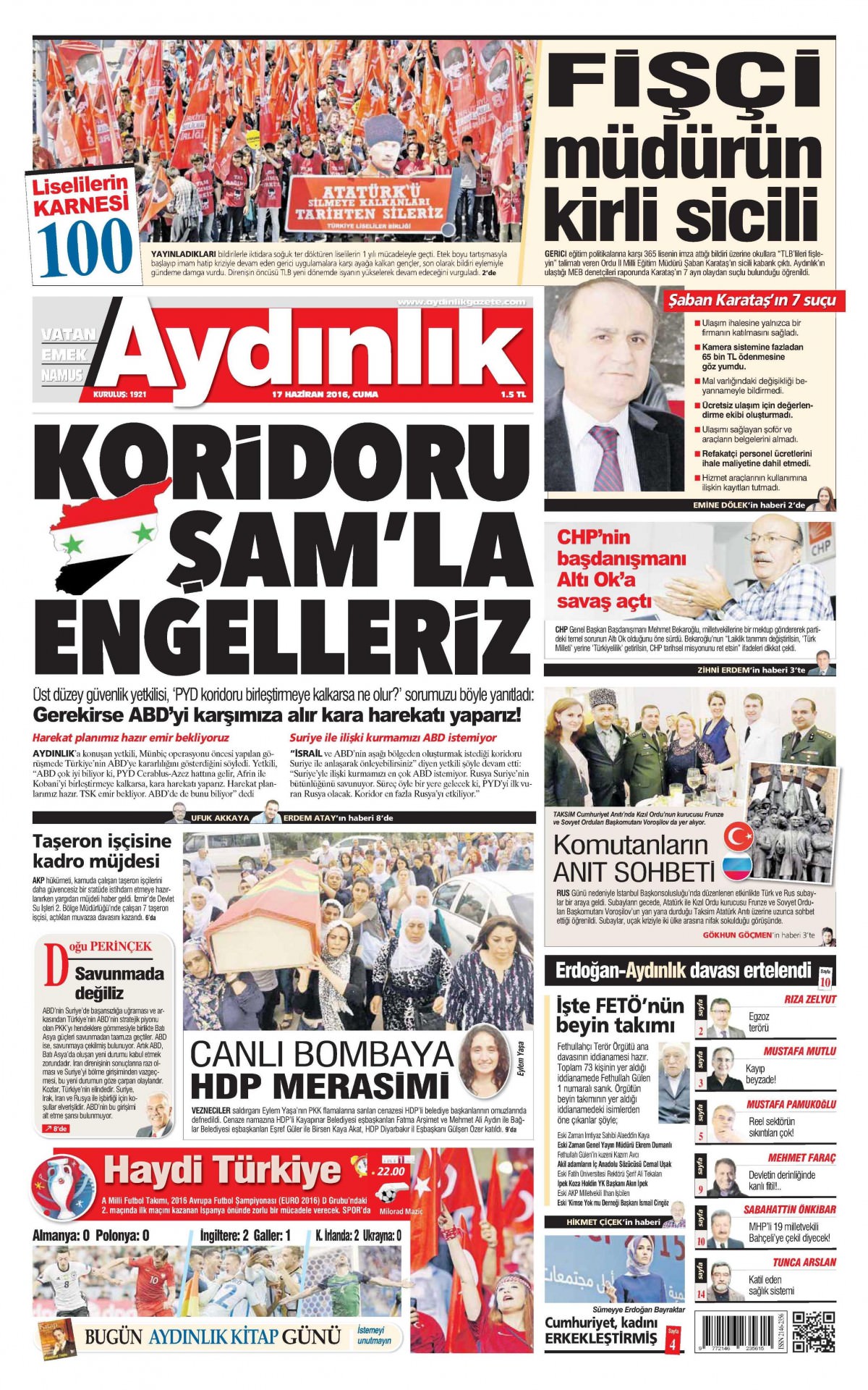 17 Haziran 2016 gazete manşetleri - 22