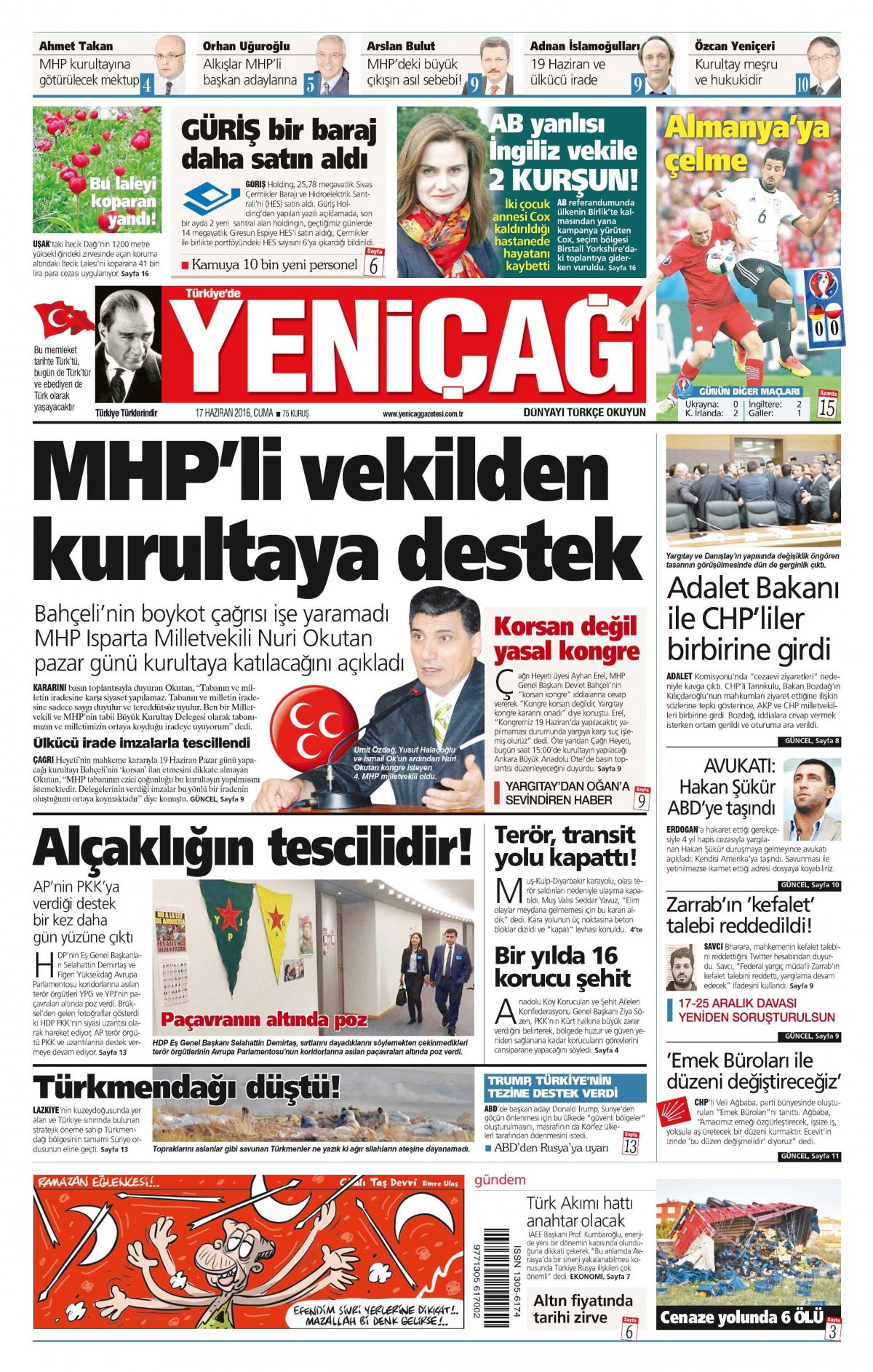 17 Haziran 2016 gazete manşetleri - 14
