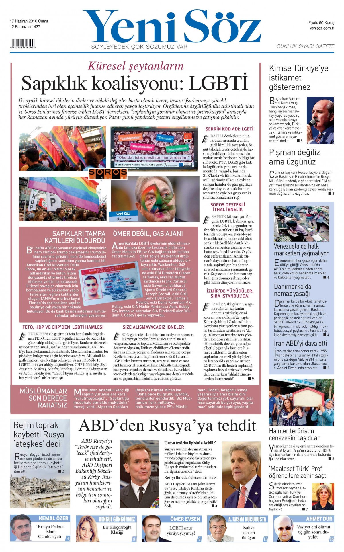 17 Haziran 2016 gazete manşetleri - 11