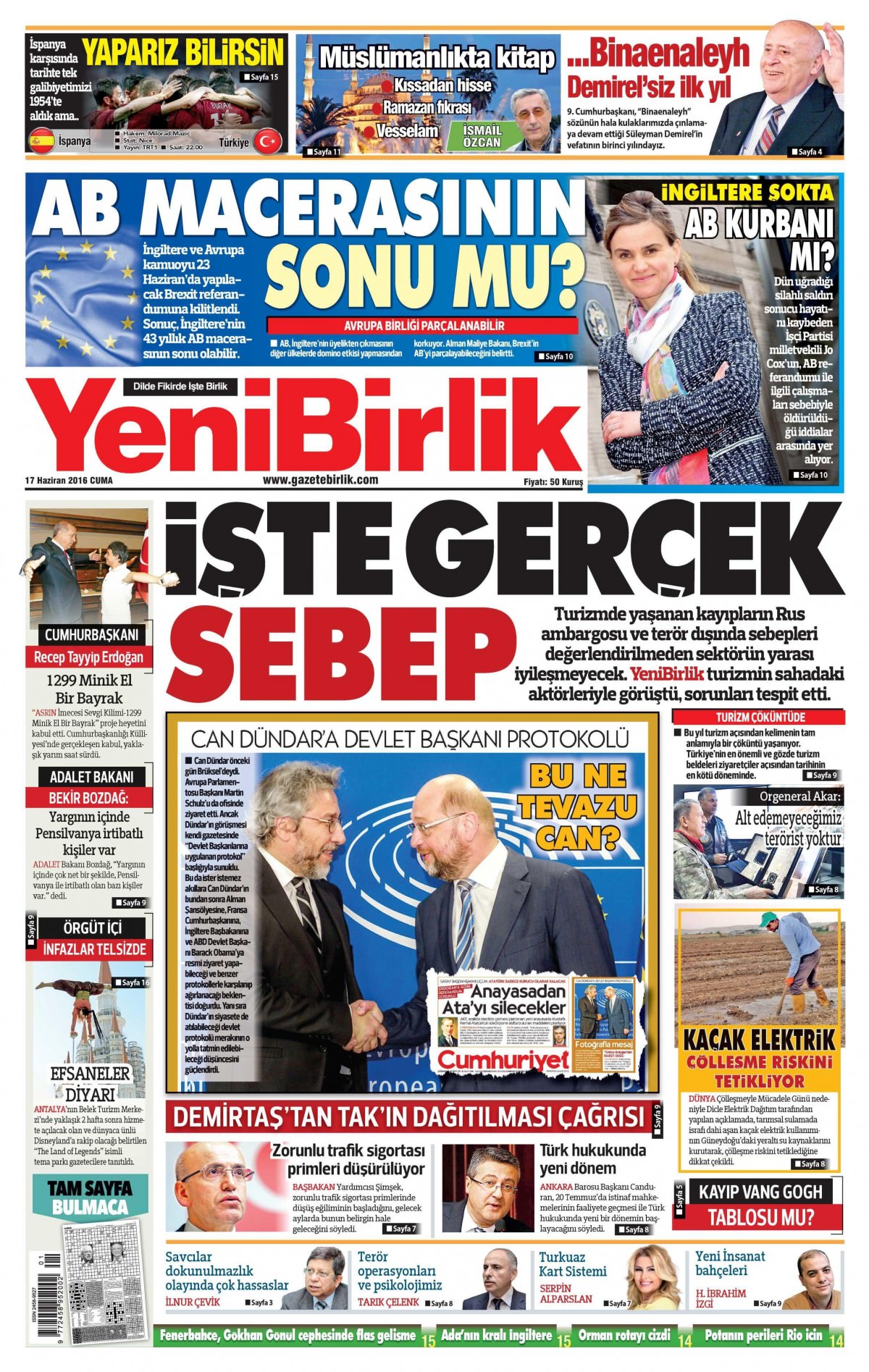 17 Haziran 2016 gazete manşetleri - 12
