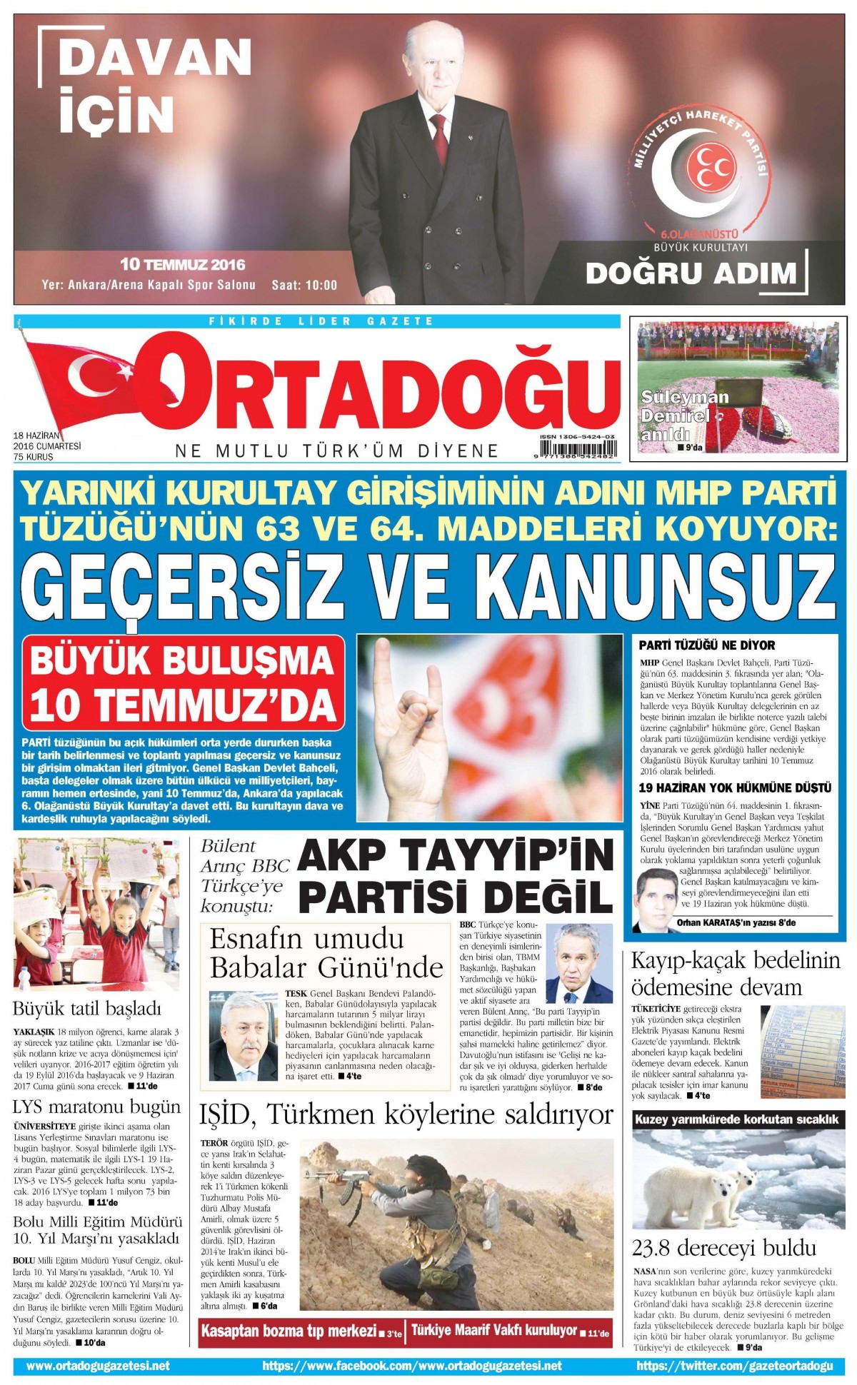 18 Haziran 2016 gazete manşetleri - 21