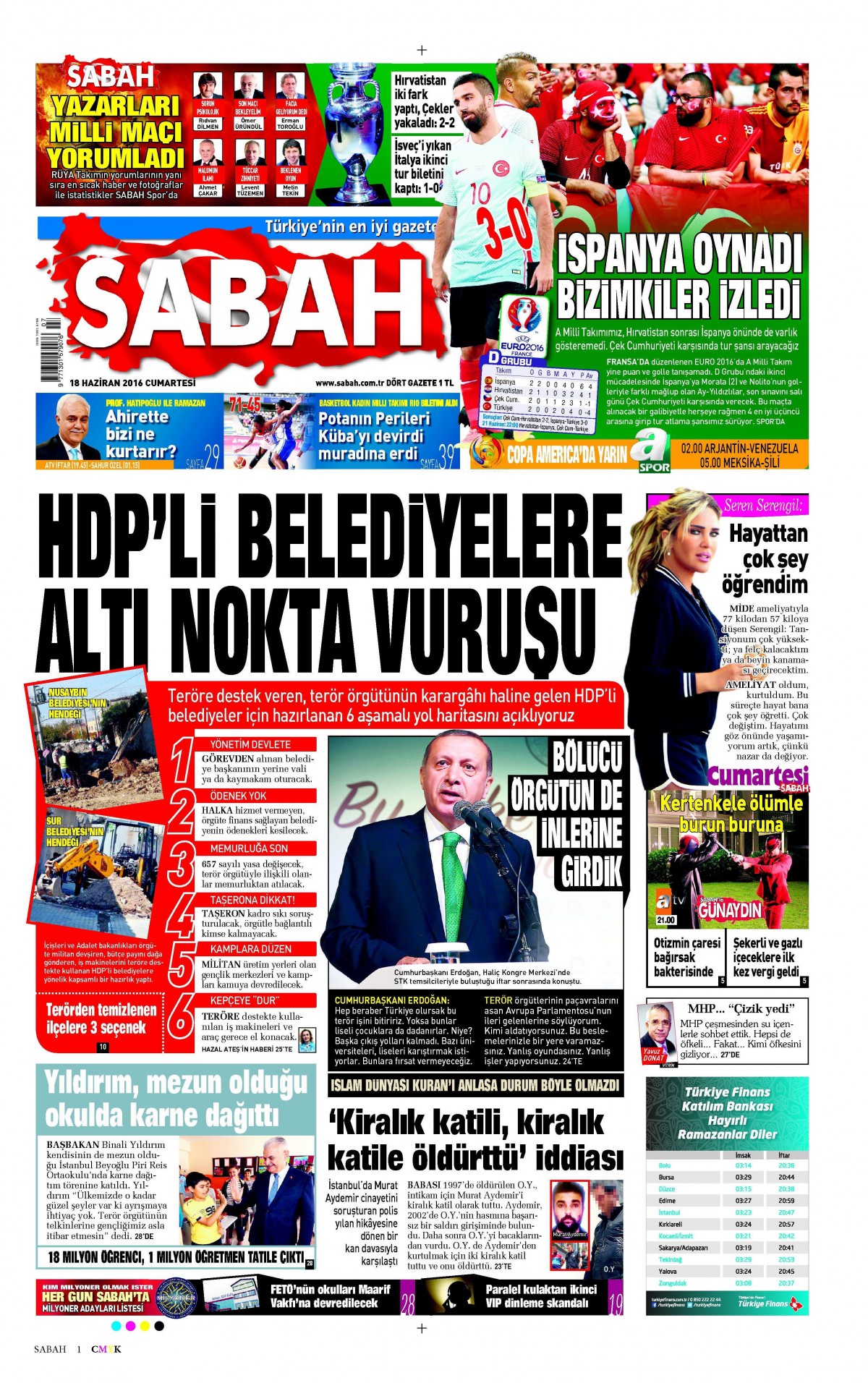 18 Haziran 2016 gazete manşetleri - 12