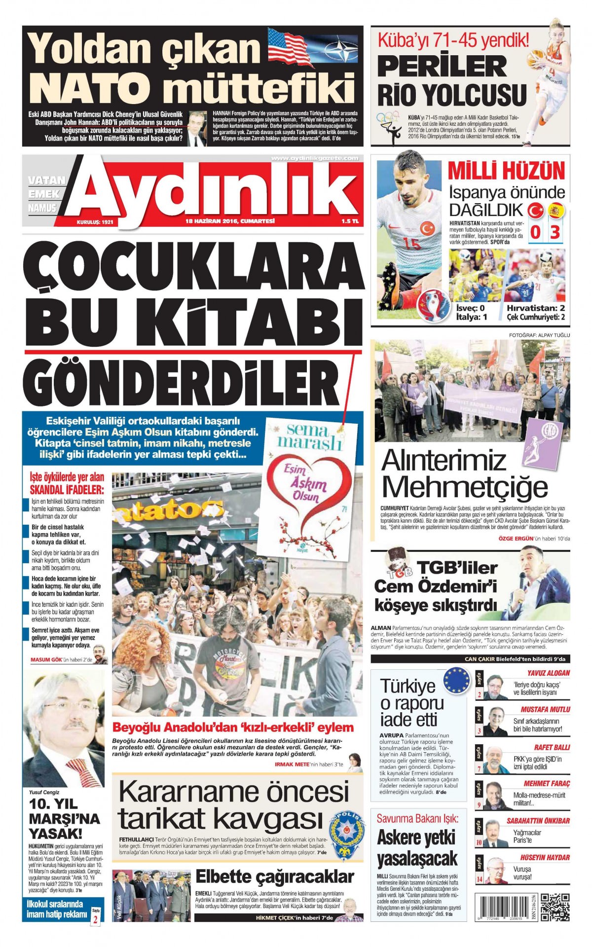 18 Haziran 2016 gazete manşetleri - 2