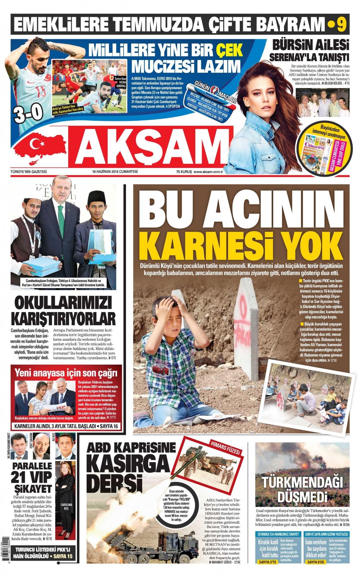 18 Haziran 2016 gazete manşetleri - 20