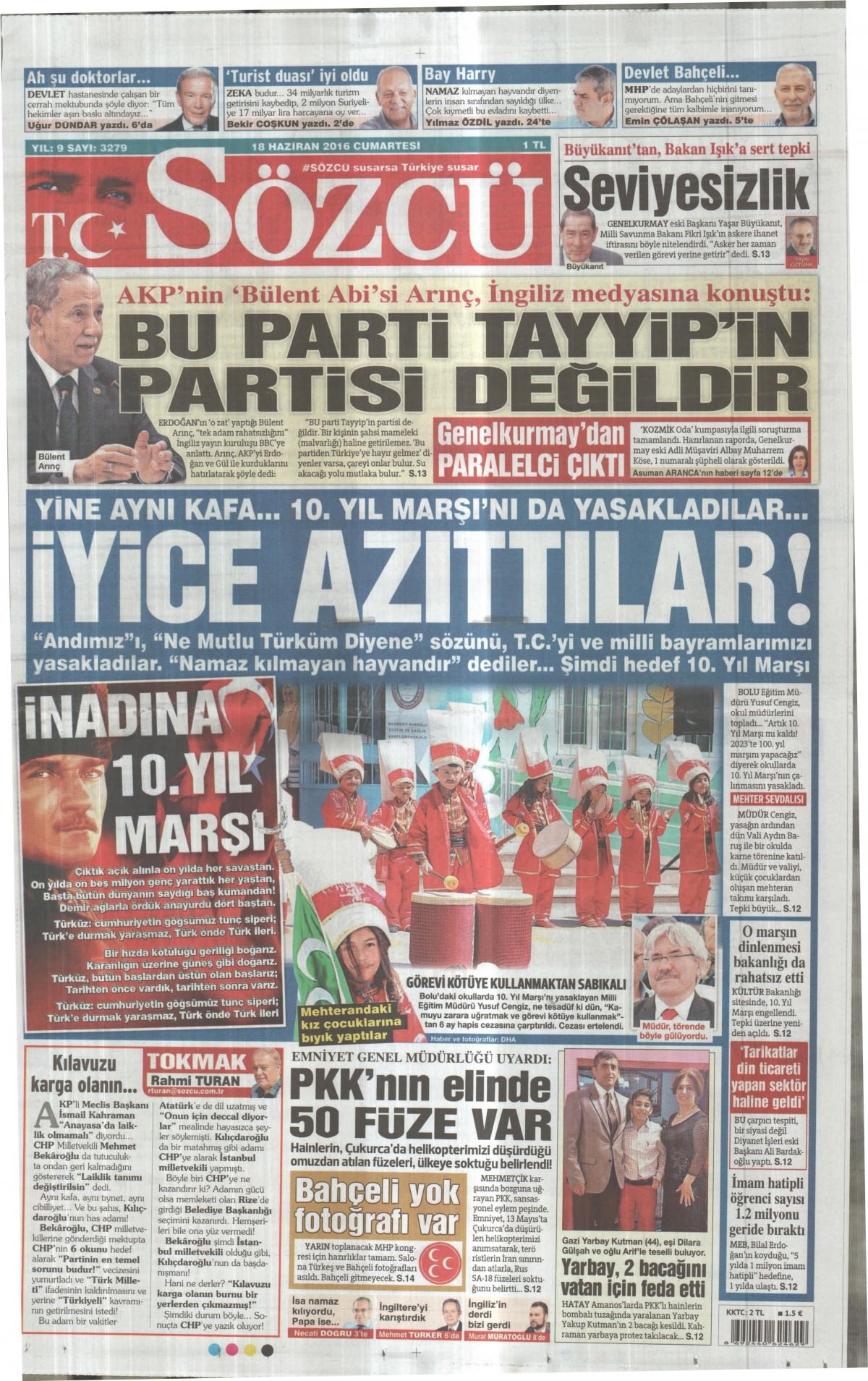 18 Haziran 2016 gazete manşetleri - 7