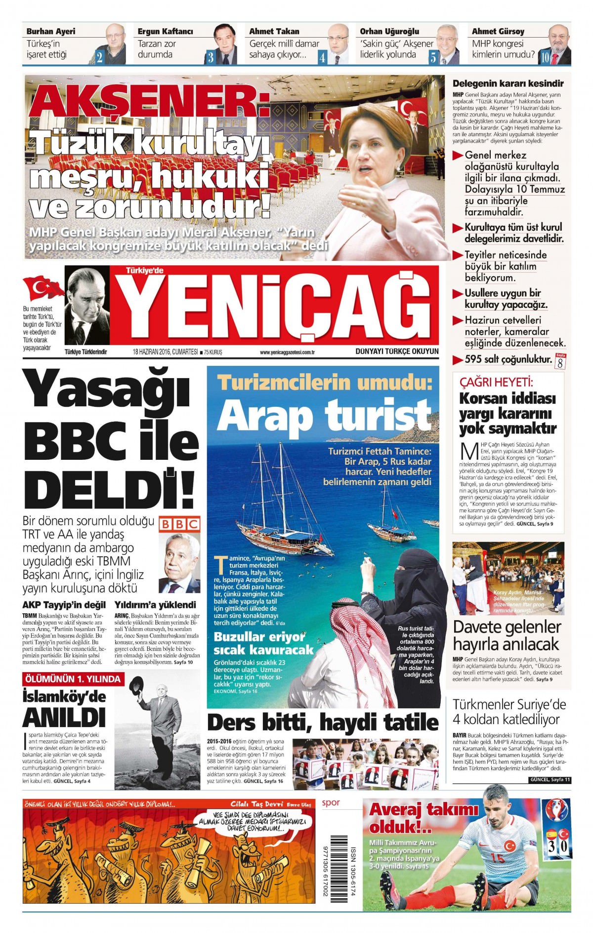 18 Haziran 2016 gazete manşetleri - 19