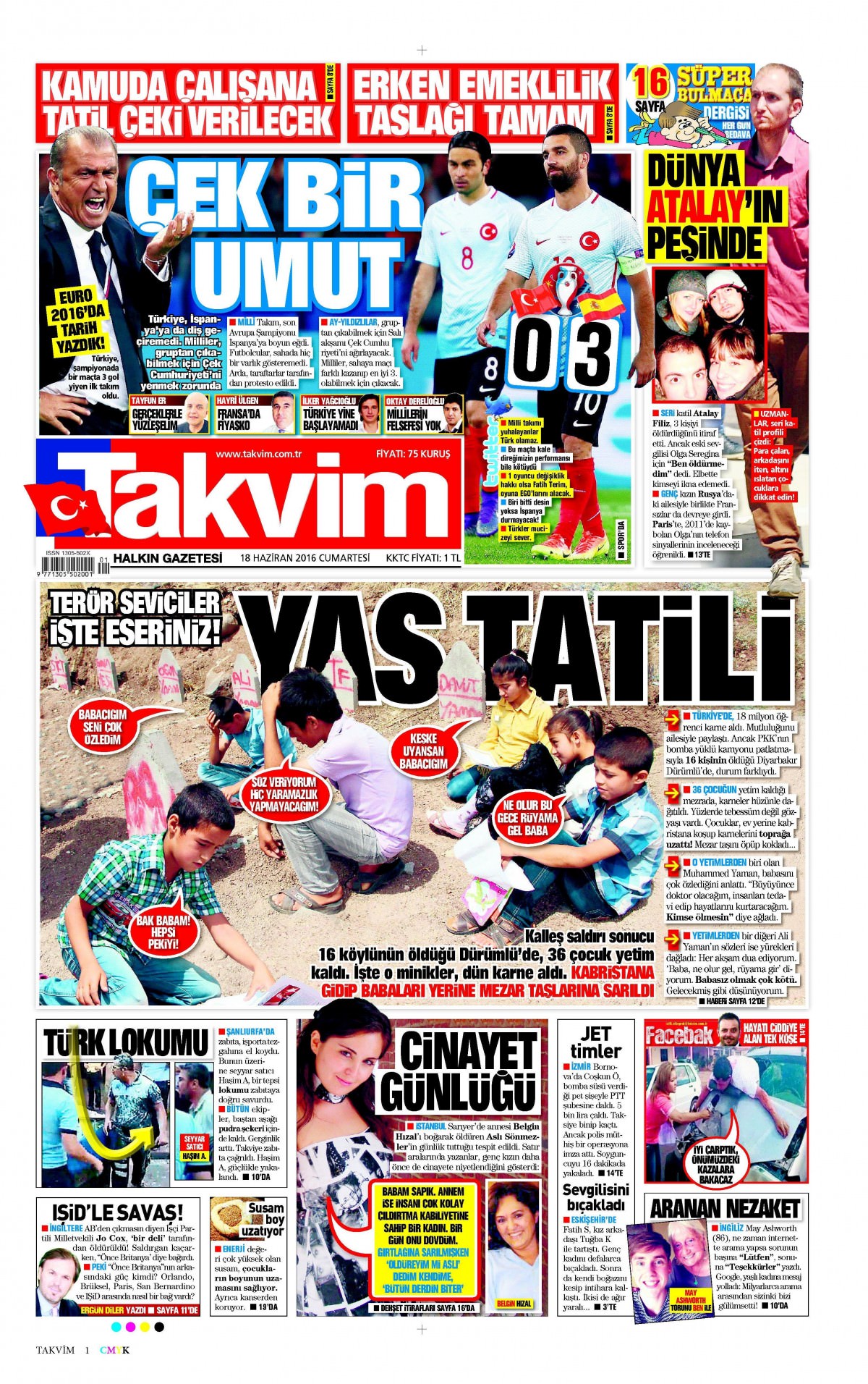 18 Haziran 2016 gazete manşetleri - 4