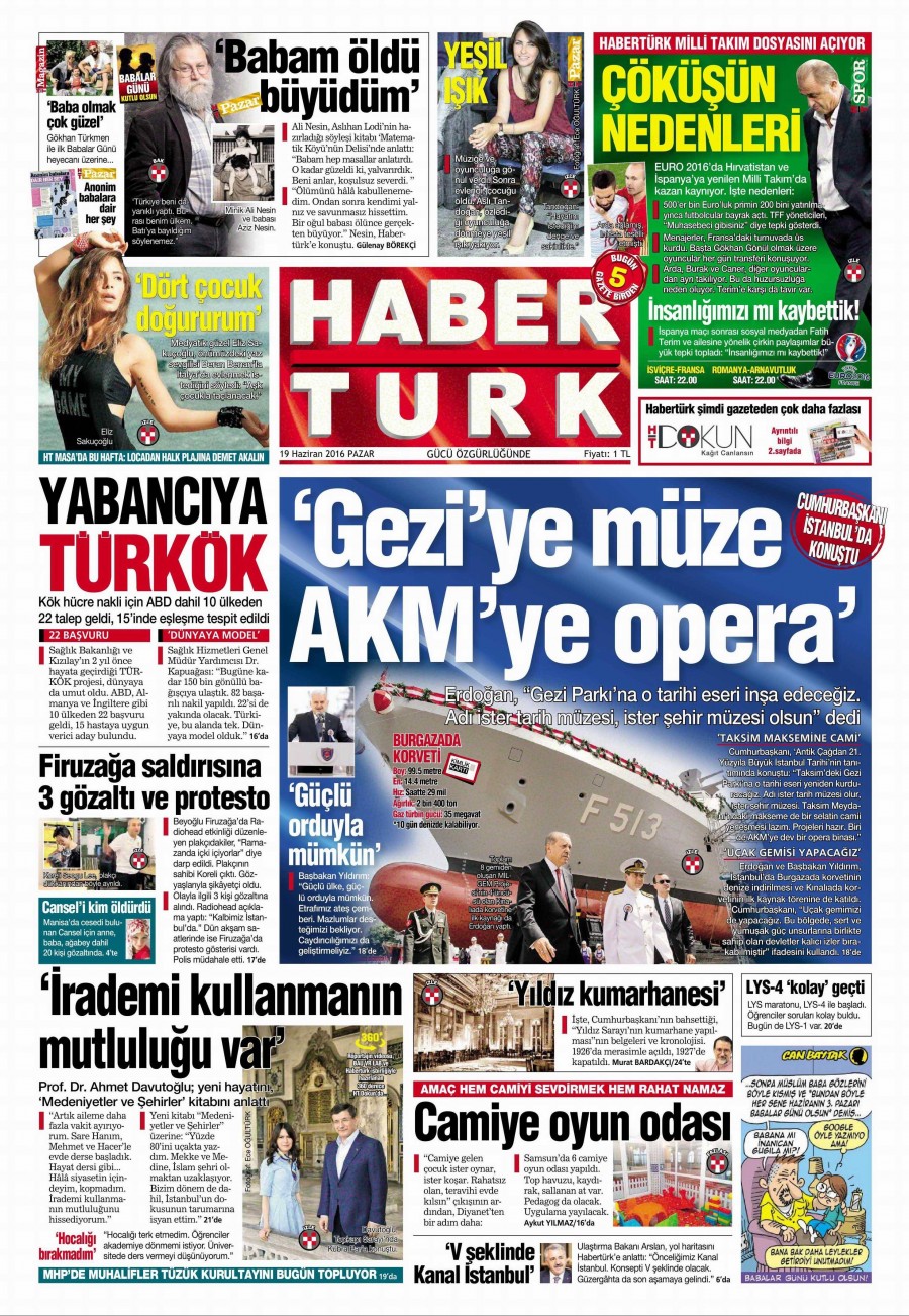 19 Haziran 2016 gazete manşetleri - 678