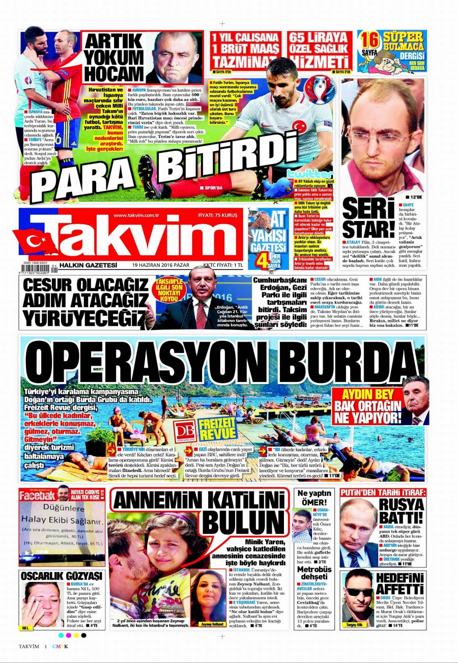 19 Haziran 2016 gazete manşetleri - 644