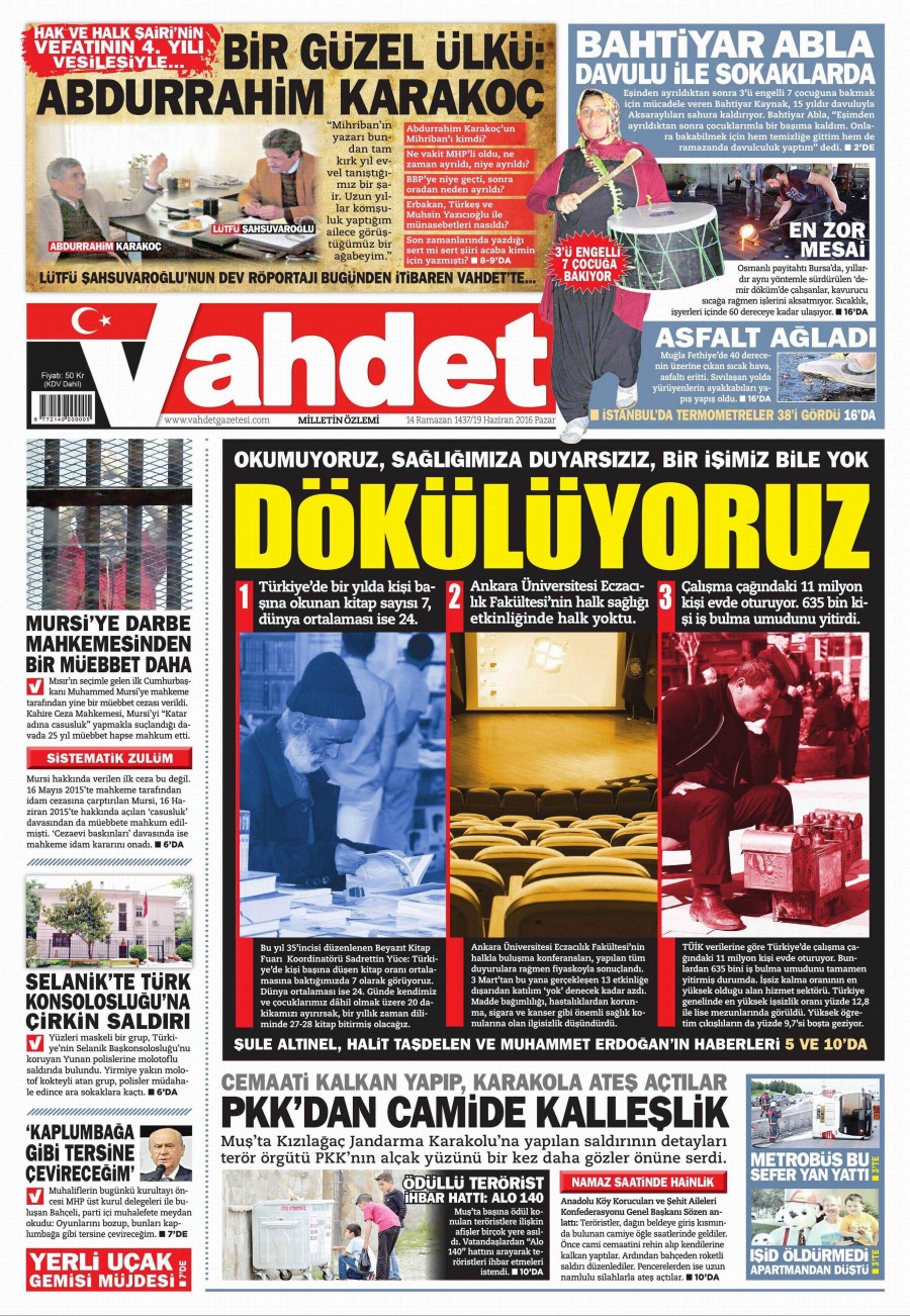 19 Haziran 2016 gazete manşetleri - 884