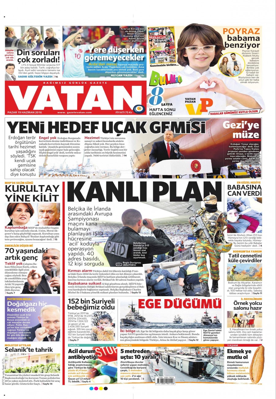 19 Haziran 2016 gazete manşetleri - 920