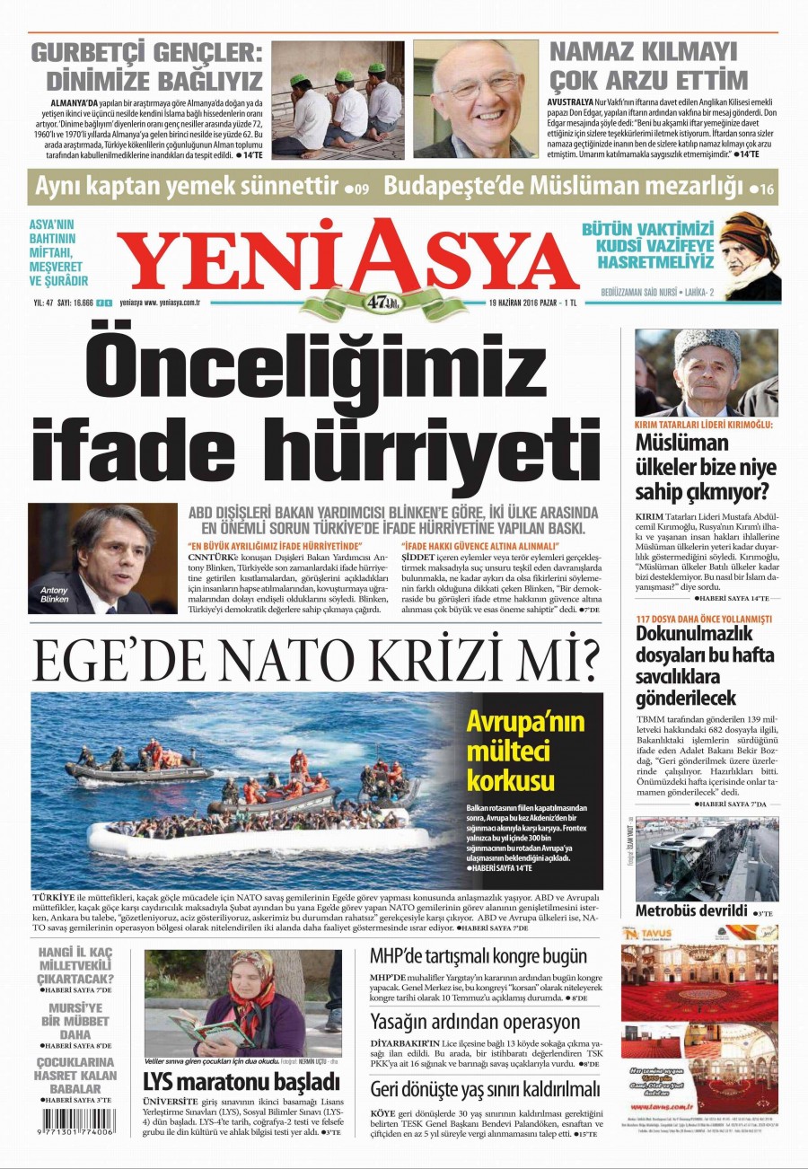 19 Haziran 2016 gazete manşetleri - 930