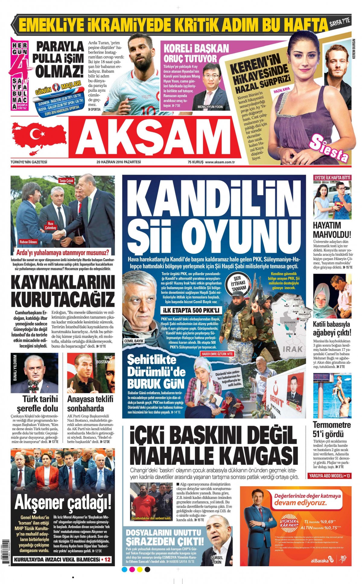 20 Haziran 2016 gazete manşetleri - 948