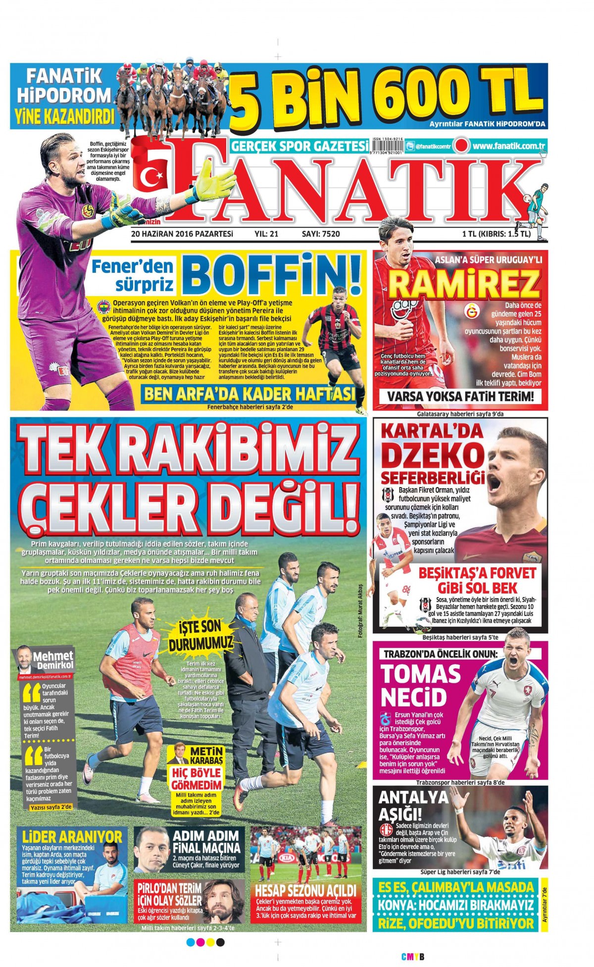 20 Haziran 2016 gazete manşetleri - 924