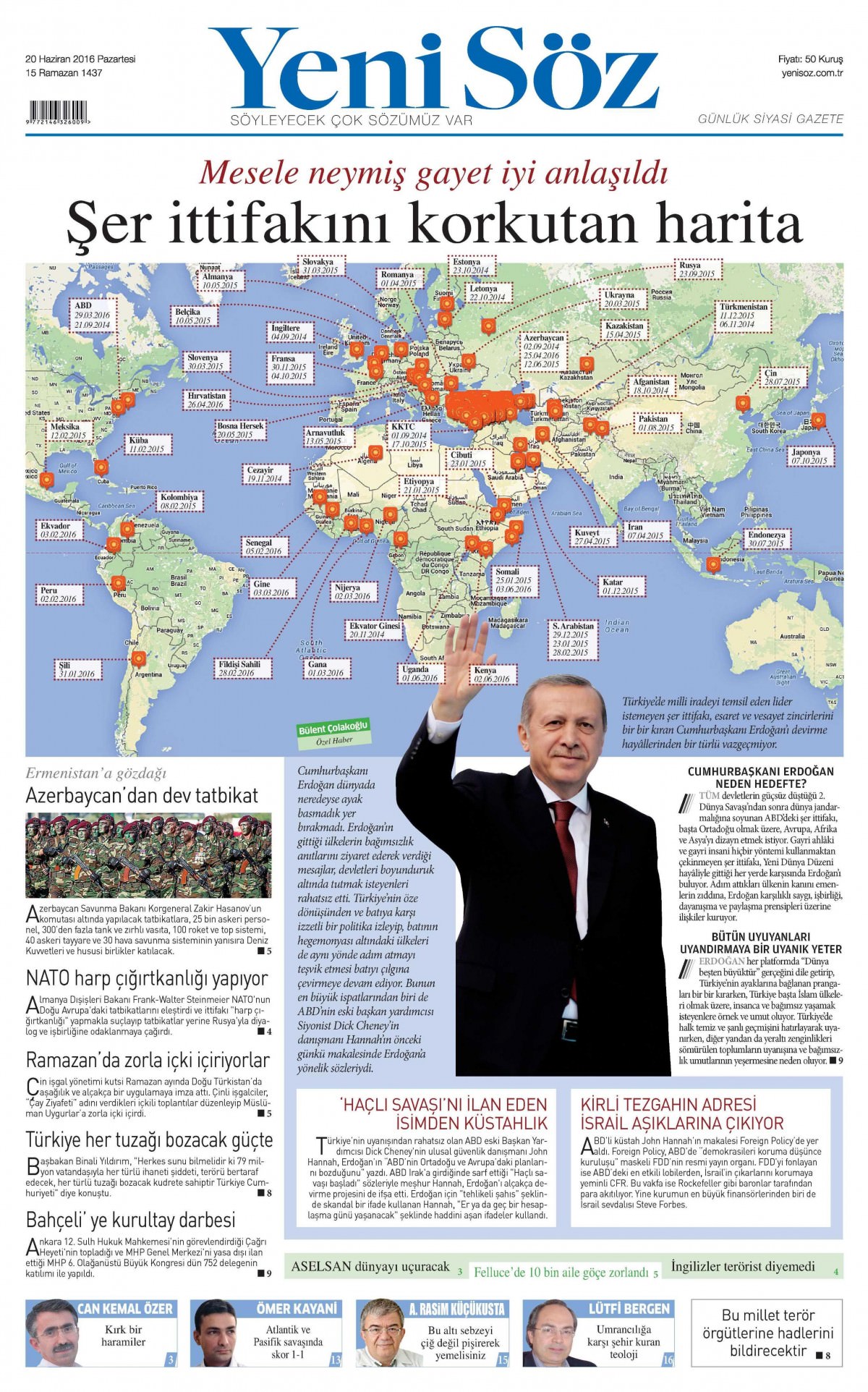 20 Haziran 2016 gazete manşetleri - 774