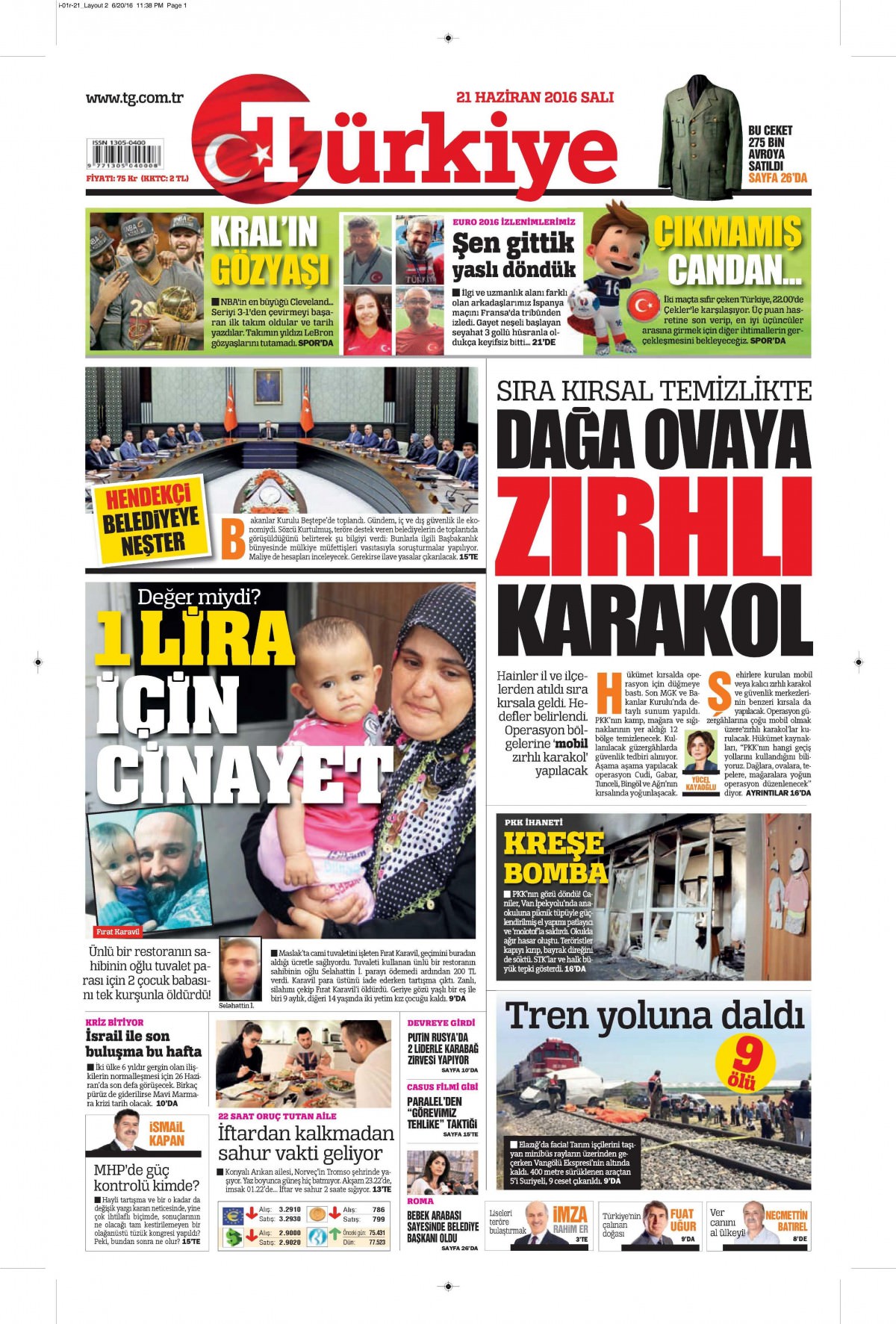 21 Haziran 2016 gazete manşetleri - 501