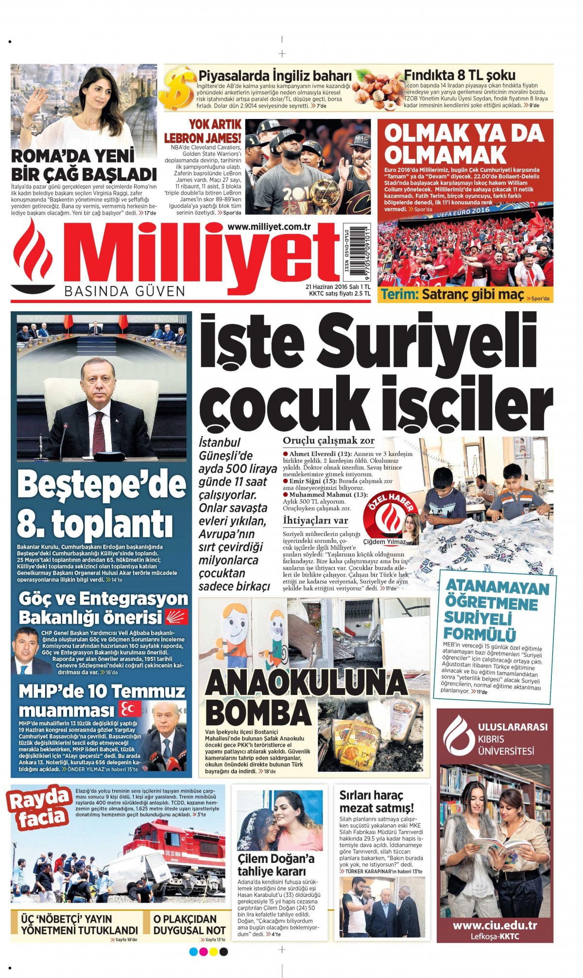 21 Haziran 2016 gazete manşetleri - 573