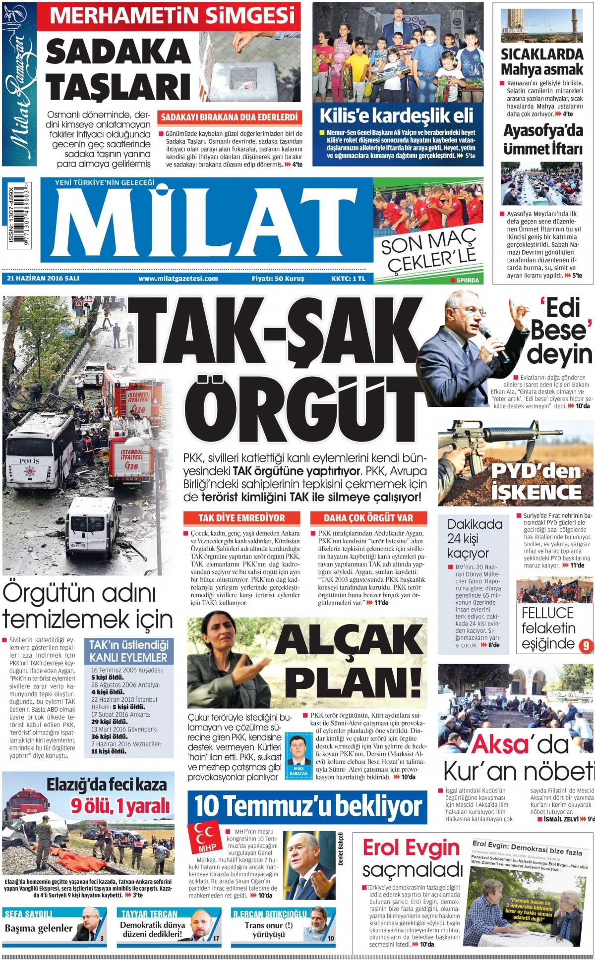 21 Haziran 2016 gazete manşetleri - 608