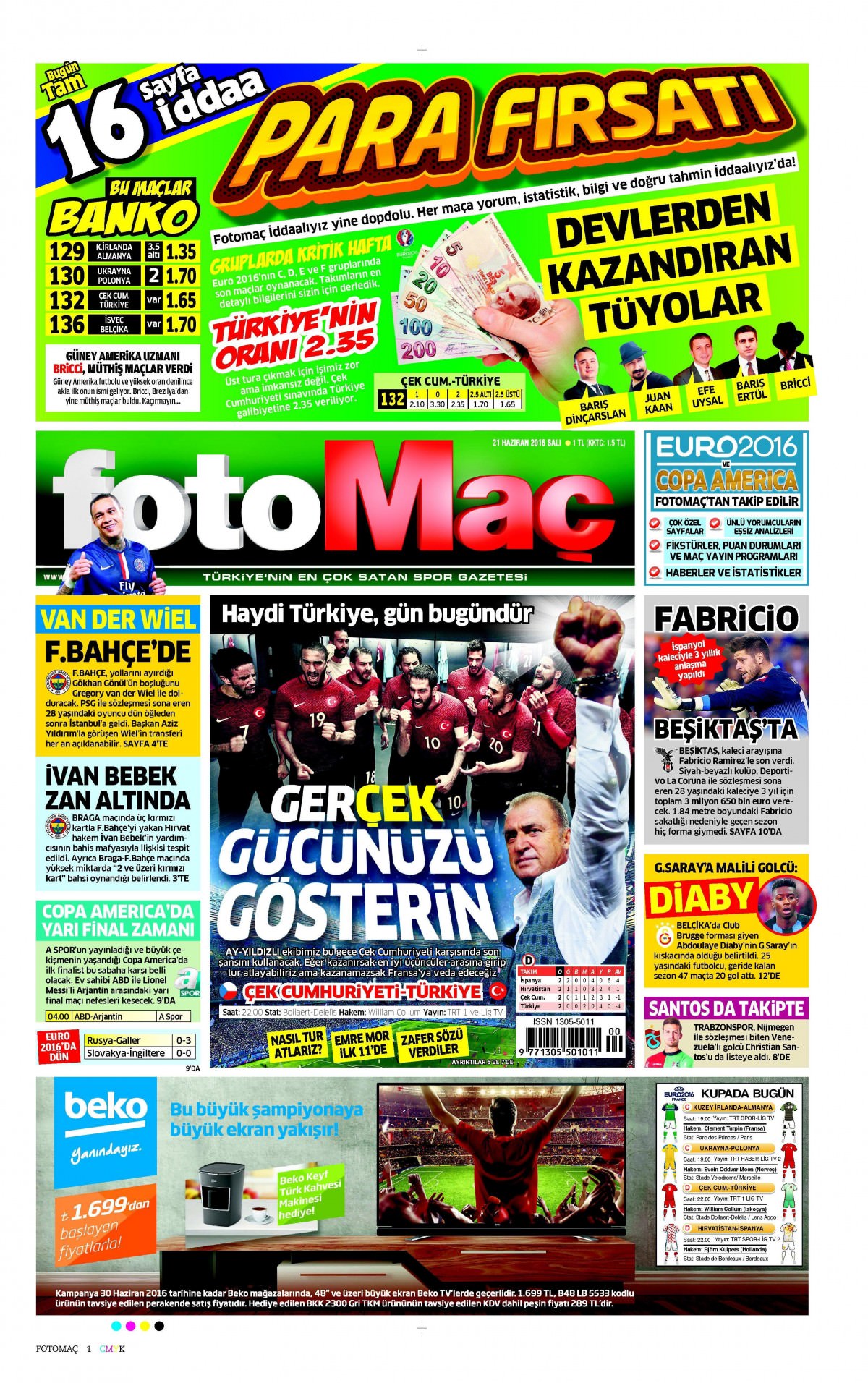 21 Haziran 2016 gazete manşetleri - 843