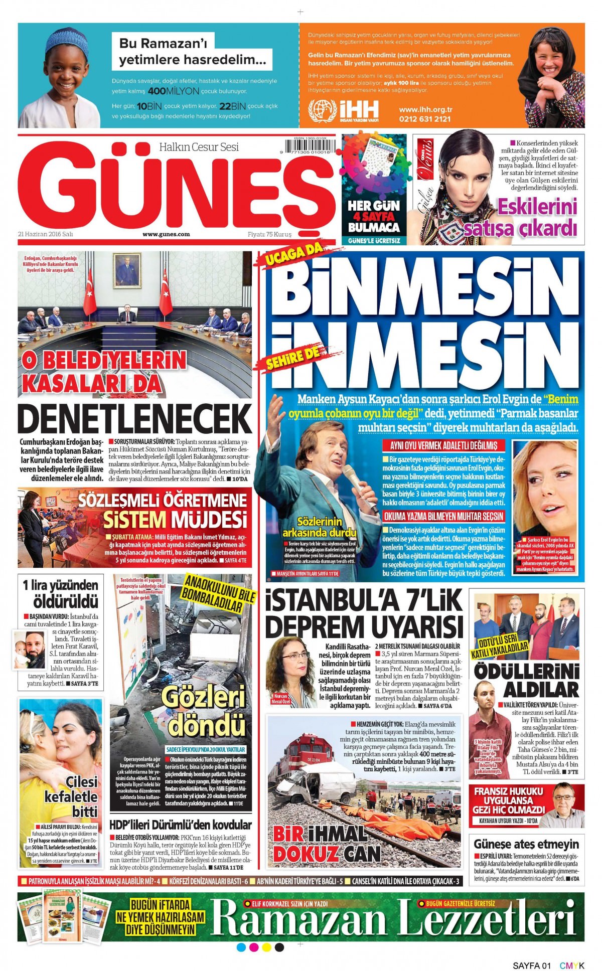 21 Haziran 2016 gazete manşetleri - 761