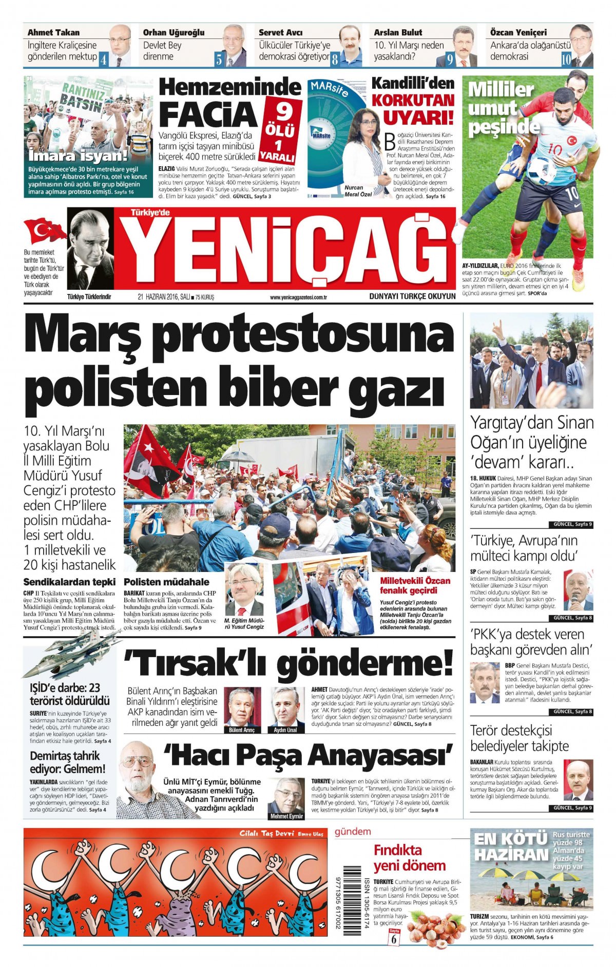 21 Haziran 2016 gazete manşetleri - 725