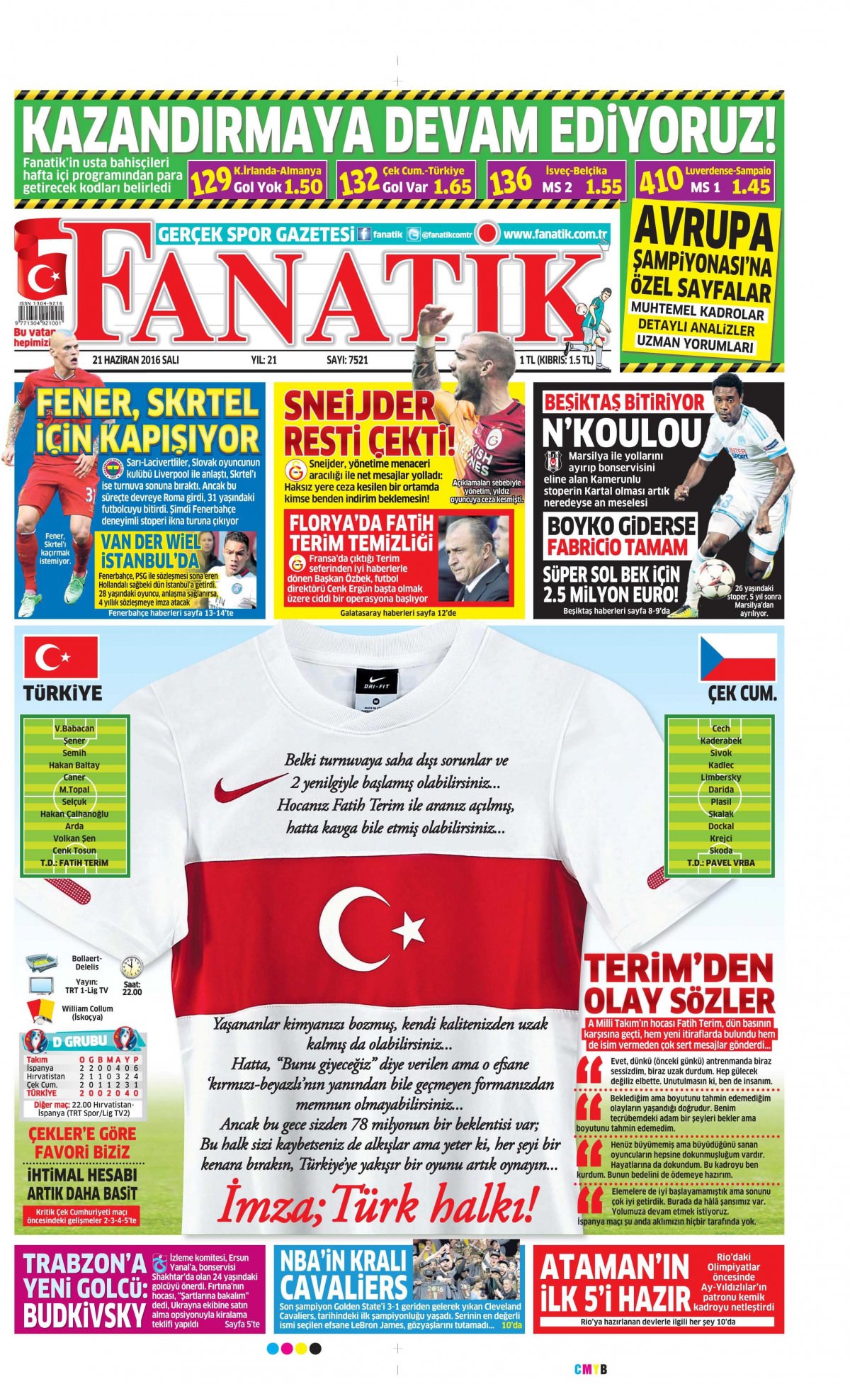 21 Haziran 2016 gazete manşetleri - 804