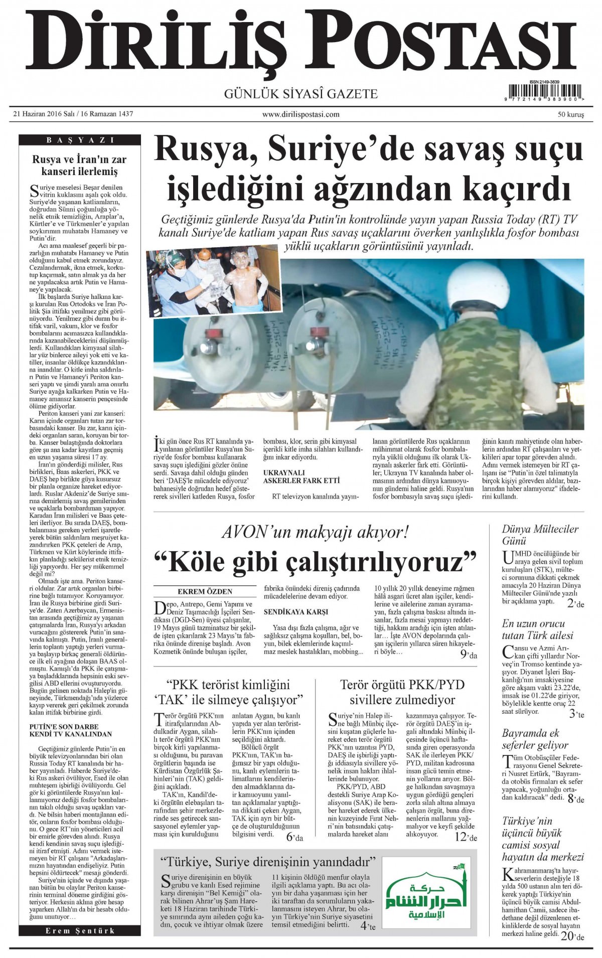 21 Haziran 2016 gazete manşetleri - 508