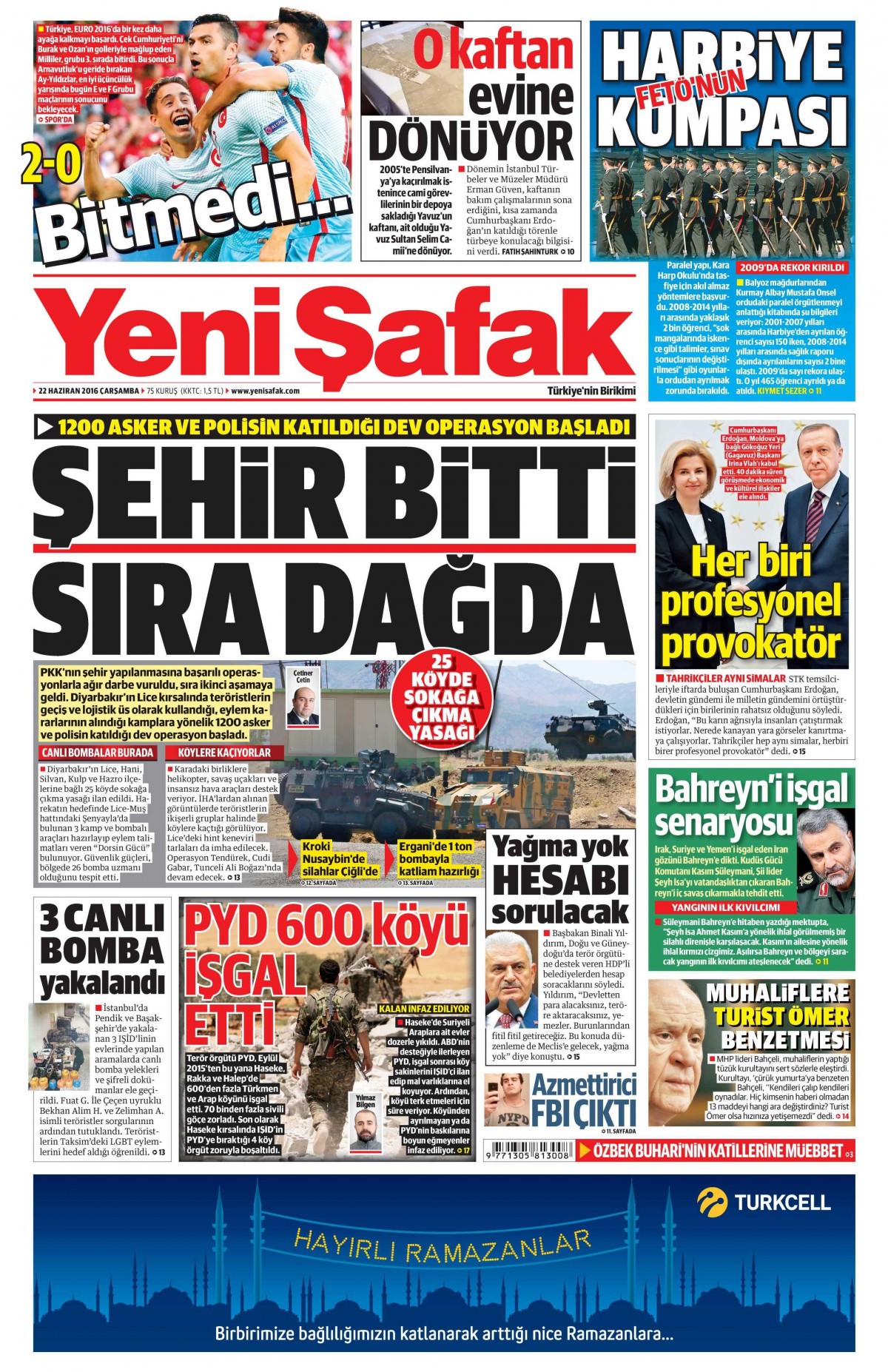 22 Haziran 2016 gazete manşetleri - 810