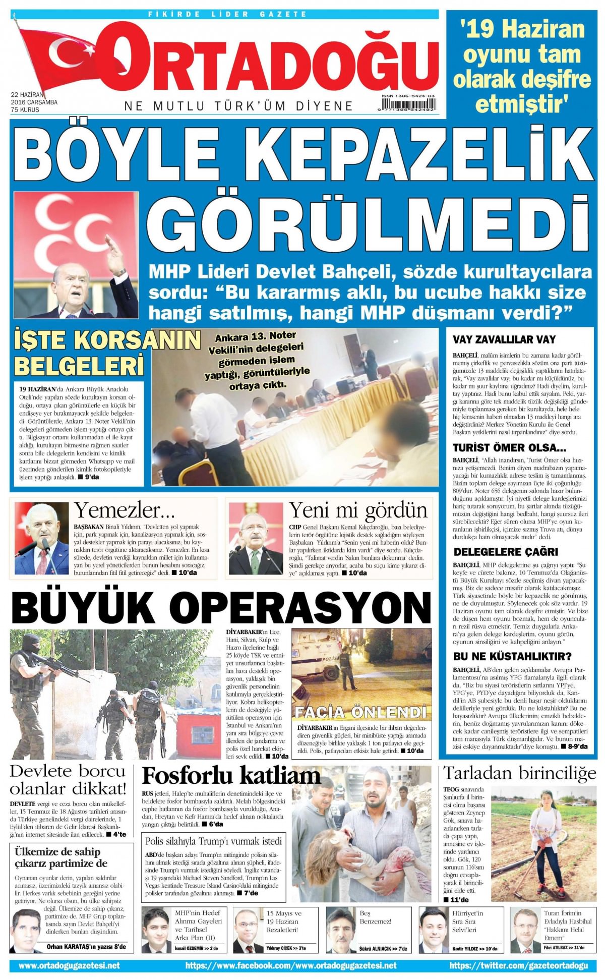 22 Haziran 2016 gazete manşetleri - 704