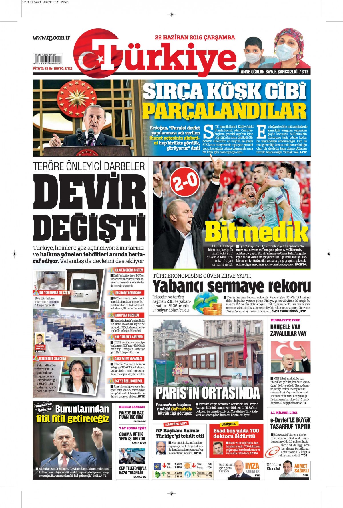 22 Haziran 2016 gazete manşetleri - 790