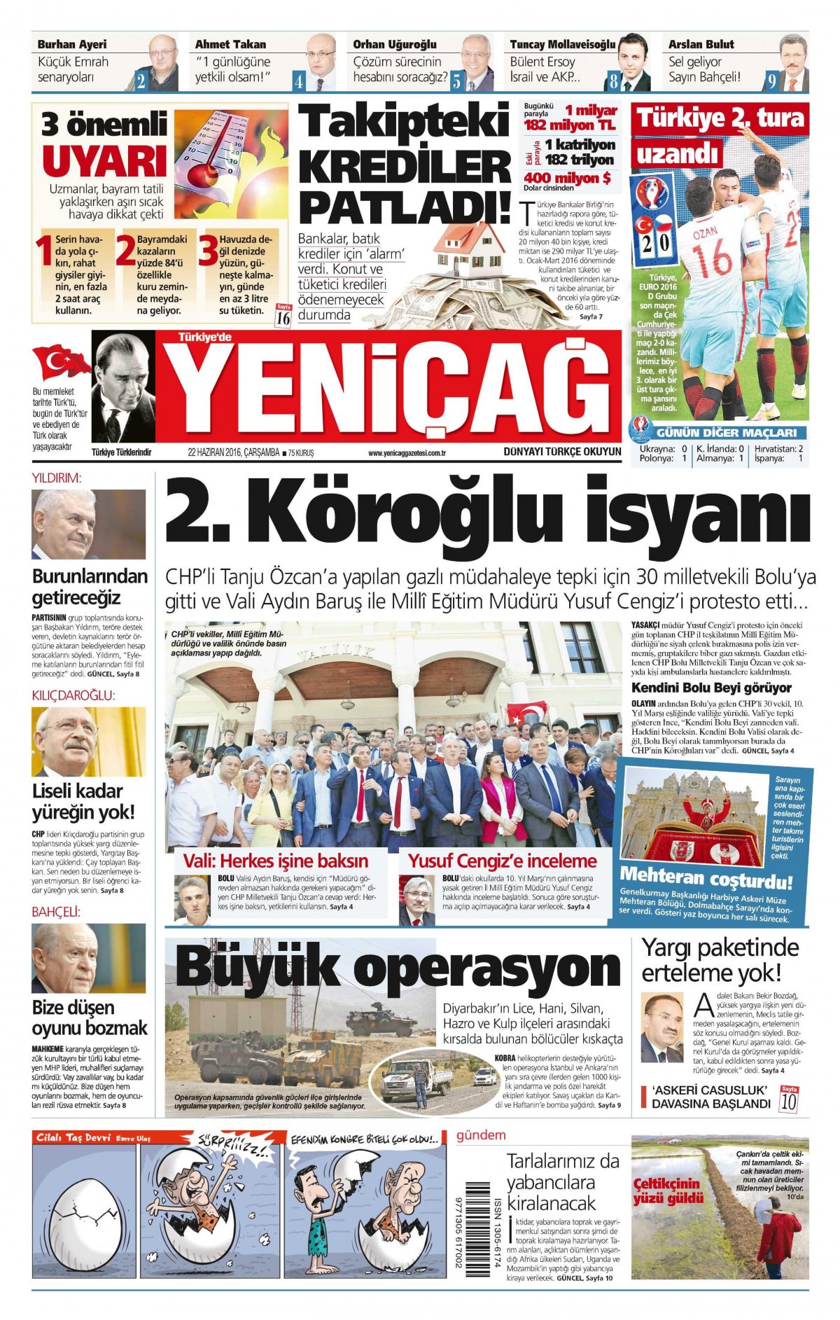 22 Haziran 2016 gazete manşetleri - 921