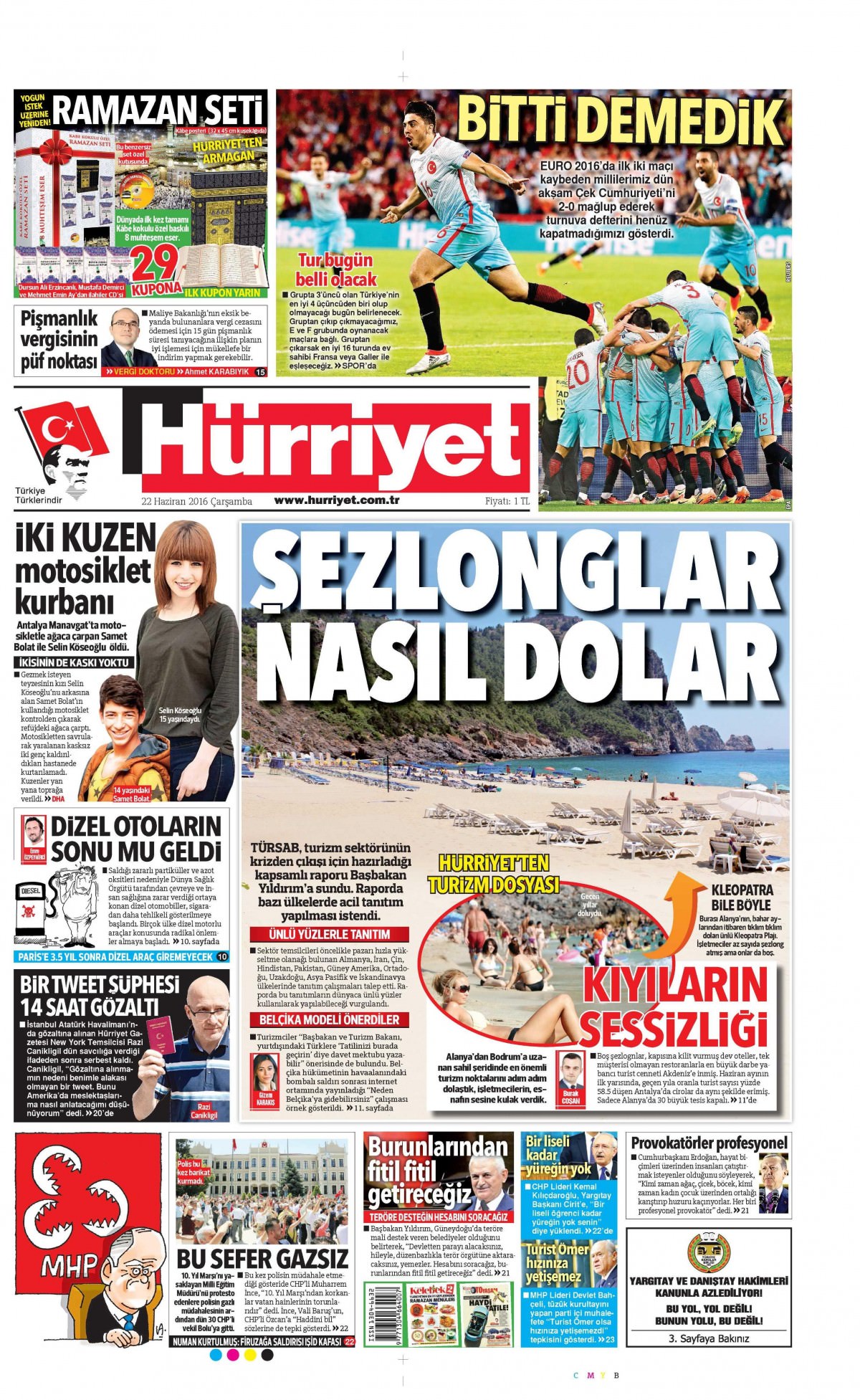 22 Haziran 2016 gazete manşetleri - 840