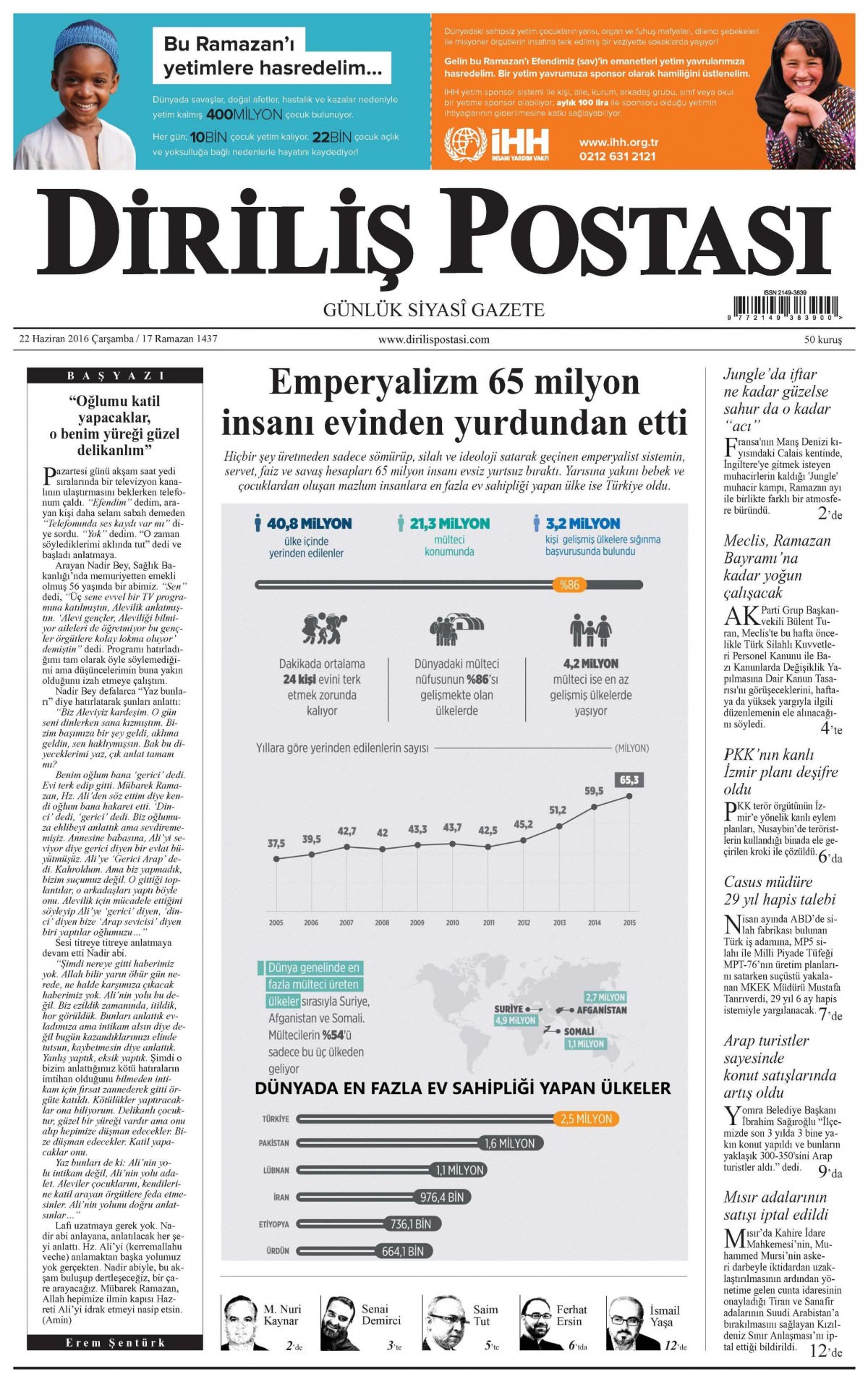 22 Haziran 2016 gazete manşetleri - 683