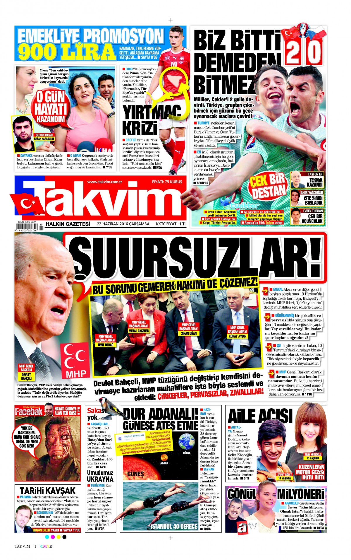 22 Haziran 2016 gazete manşetleri - 526