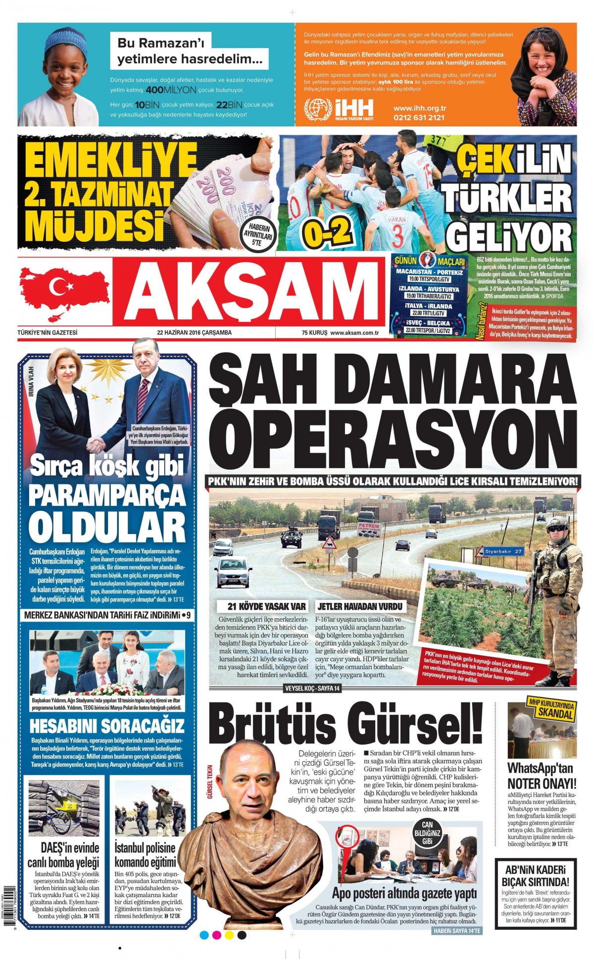 22 Haziran 2016 gazete manşetleri - 586