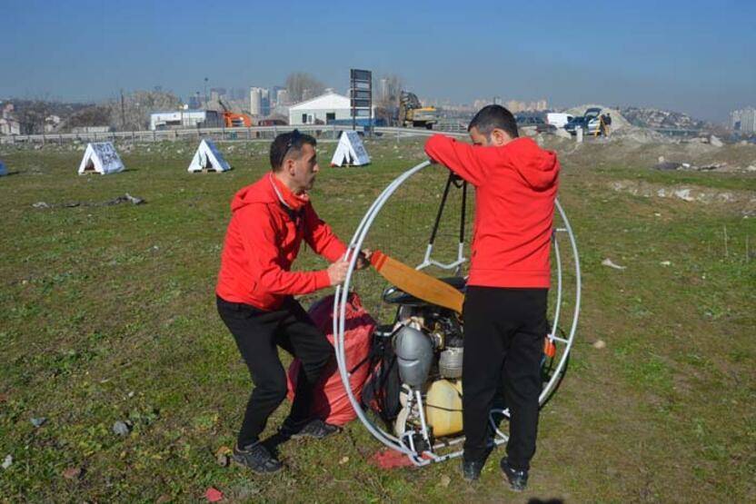 İstanbul'da paramotor uçuşunda havada telefon tamiri yaptı - 10