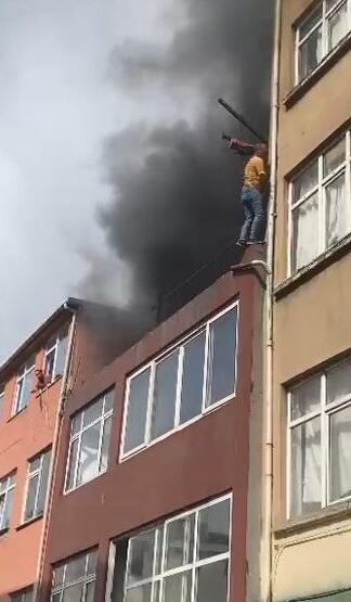 Kağıthane’de alevler arasında can pazarı kamerada - 1