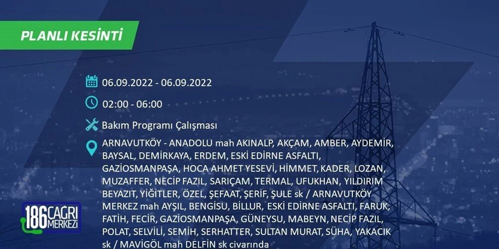 BEDAŞ 6-7 Eylül Elektrik kesintisi hangi ilçe ve mahallede olacak? Elektrikler ne zaman saat kaçta gelecek? - 2