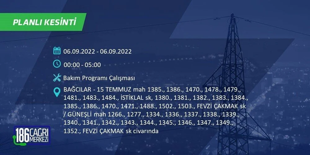 BEDAŞ 6-7 Eylül Elektrik kesintisi hangi ilçe ve mahallede olacak? Elektrikler ne zaman saat kaçta gelecek? - 14