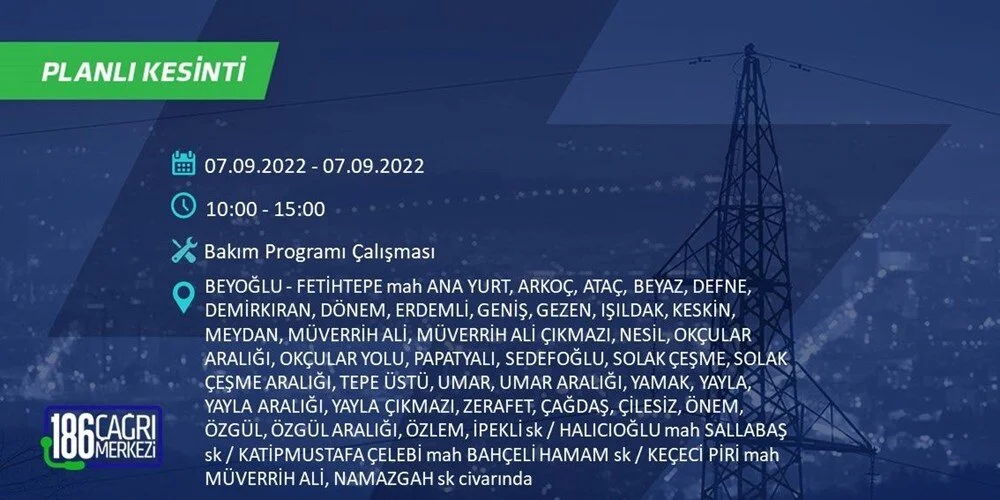 BEDAŞ 6-7 Eylül Elektrik kesintisi hangi ilçe ve mahallede olacak? Elektrikler ne zaman saat kaçta gelecek? - 21
