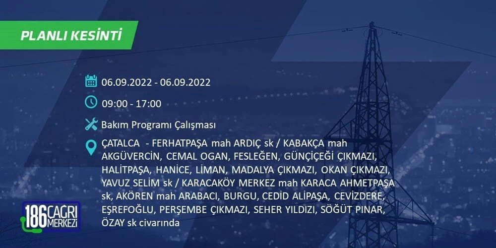 BEDAŞ 6-7 Eylül Elektrik kesintisi hangi ilçe ve mahallede olacak? Elektrikler ne zaman saat kaçta gelecek? - 26