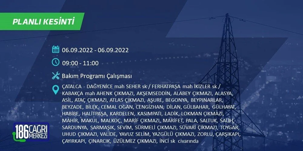 BEDAŞ 6-7 Eylül Elektrik kesintisi hangi ilçe ve mahallede olacak? Elektrikler ne zaman saat kaçta gelecek? - 27