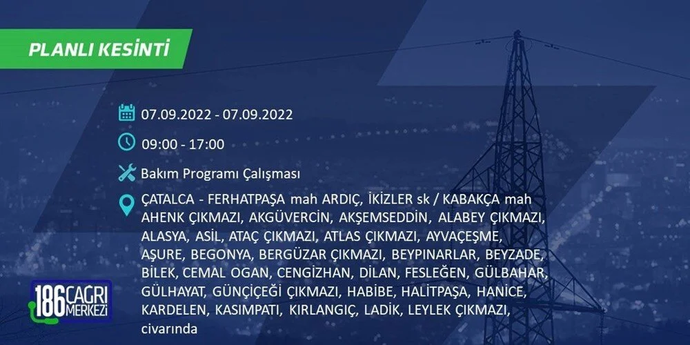 BEDAŞ 6-7 Eylül Elektrik kesintisi hangi ilçe ve mahallede olacak? Elektrikler ne zaman saat kaçta gelecek? - 28