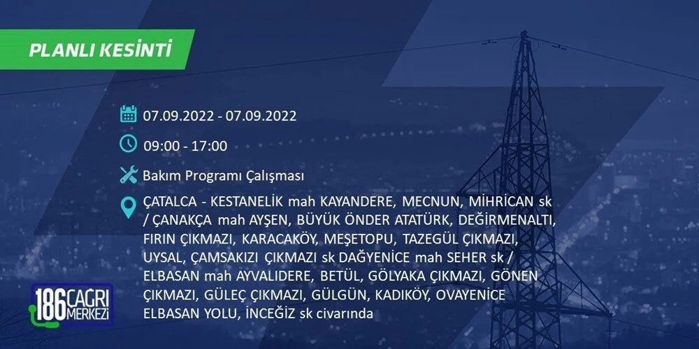 BEDAŞ 6-7 Eylül Elektrik kesintisi hangi ilçe ve mahallede olacak? Elektrikler ne zaman saat kaçta gelecek? - 30