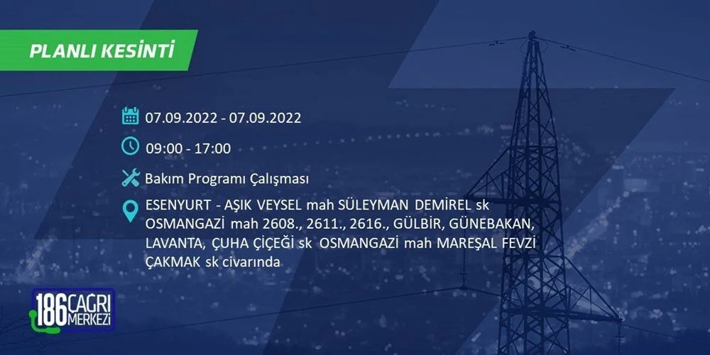 BEDAŞ 6-7 Eylül Elektrik kesintisi hangi ilçe ve mahallede olacak? Elektrikler ne zaman saat kaçta gelecek? - 36